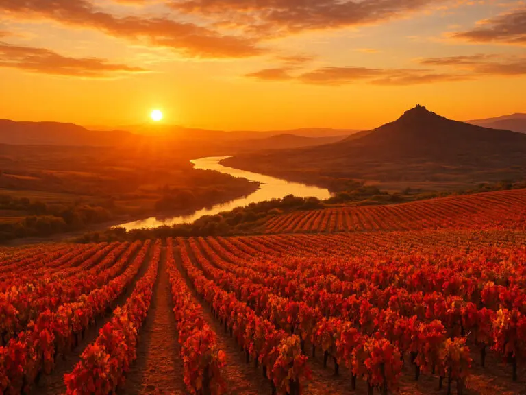 viñedos al amanecer en La Rioja